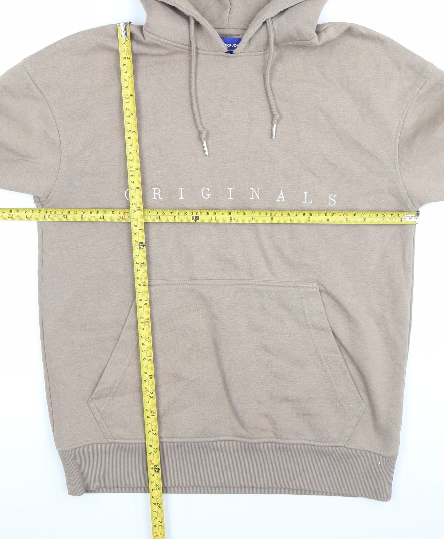 Mens UK Size M JACK & JONES Beige Pullover Hoodie