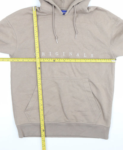 Mens UK Size M JACK & JONES Beige Pullover Hoodie