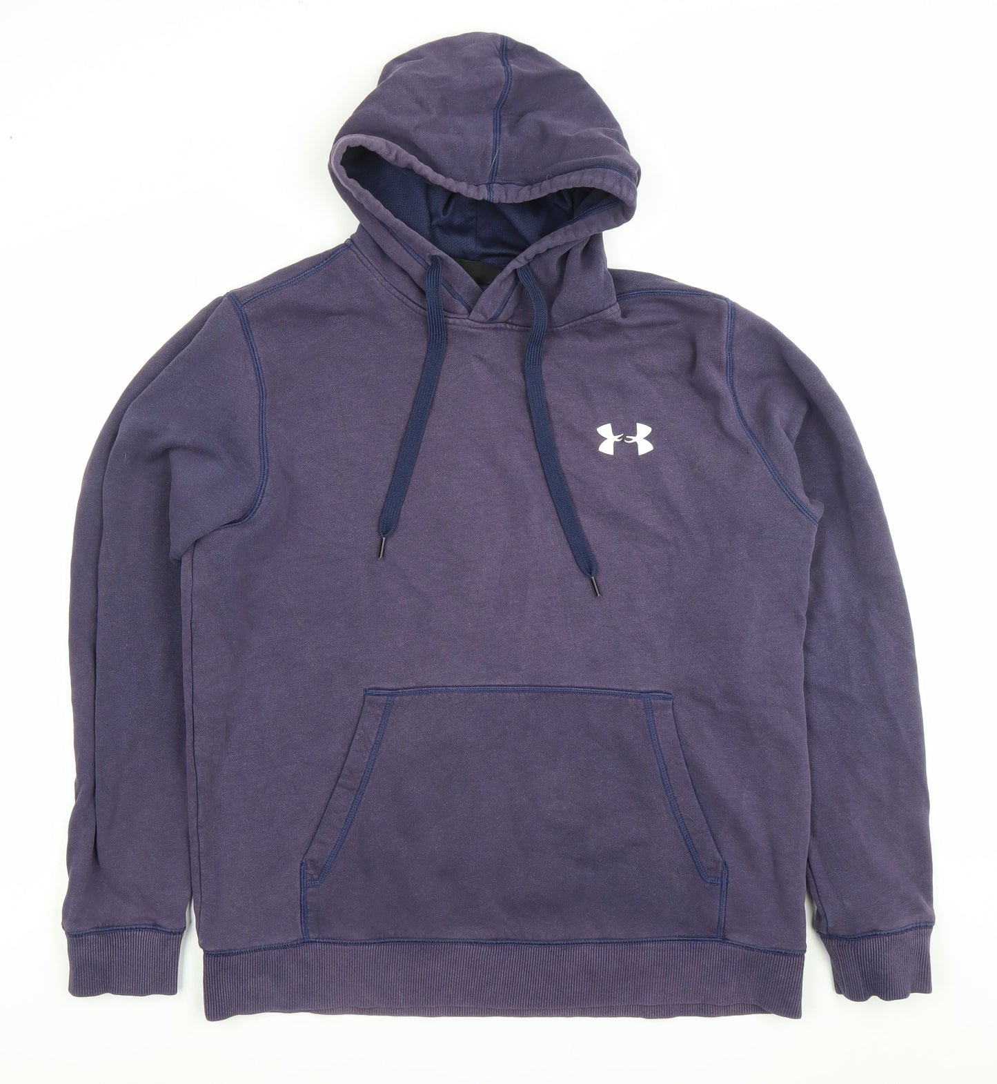 Under Armour Men's Blue Pullover Hoodie L Fleece Athletic ColdGear
