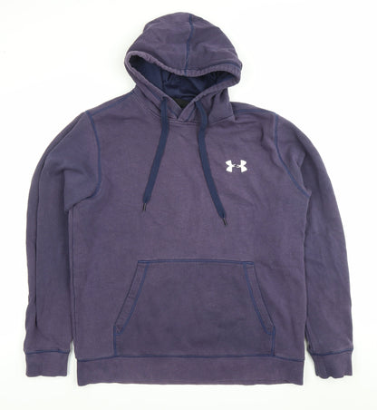 Under Armour Men's Blue Pullover Hoodie L Fleece Athletic ColdGear