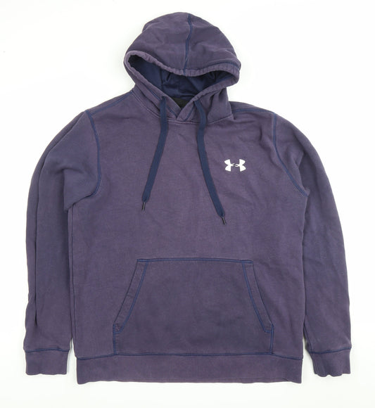Under Armour Men's Blue Pullover Hoodie L Fleece Athletic ColdGear
