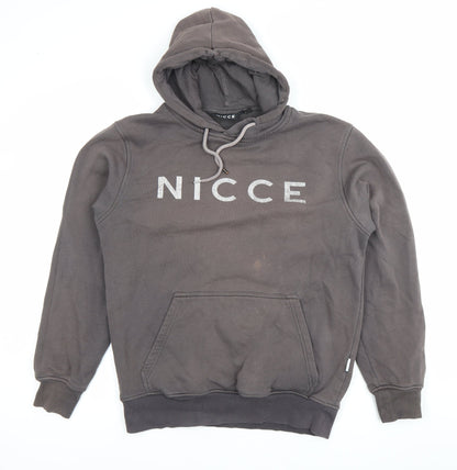 Mens UK Size S NICCE Grey Pullover Hoodie