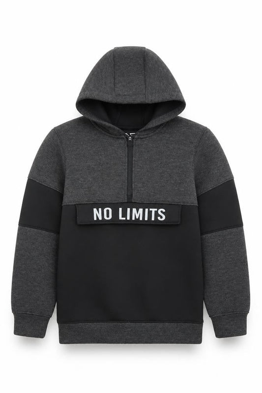 URBN-DEPT Boys Grey Black Pullover Hoodie 9 Years No Limits Graphic
