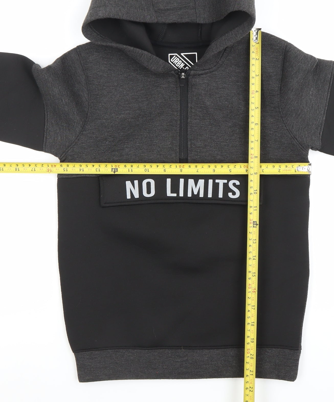 URBN-DEPT Boys Grey Black Pullover Hoodie 9 Years No Limits Graphic