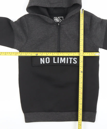URBN-DEPT Boys Grey Black Pullover Hoodie 9 Years No Limits Graphic