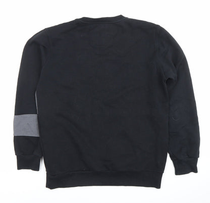 Mens UK Size S Pull&Bear Black Pullover Sweatshirt