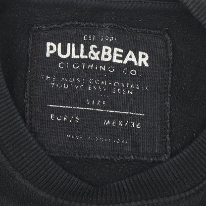 Mens UK Size S Pull&Bear Black Pullover Sweatshirt