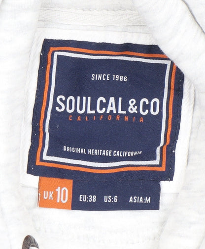 SoulCal & Co Womens Grey Pullover Hoodie UK 10 Regular Fit