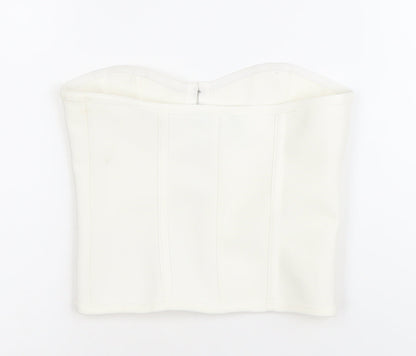 PrettyLittleThing Women White Size 6 Strapless Slim Fit Camisole Top