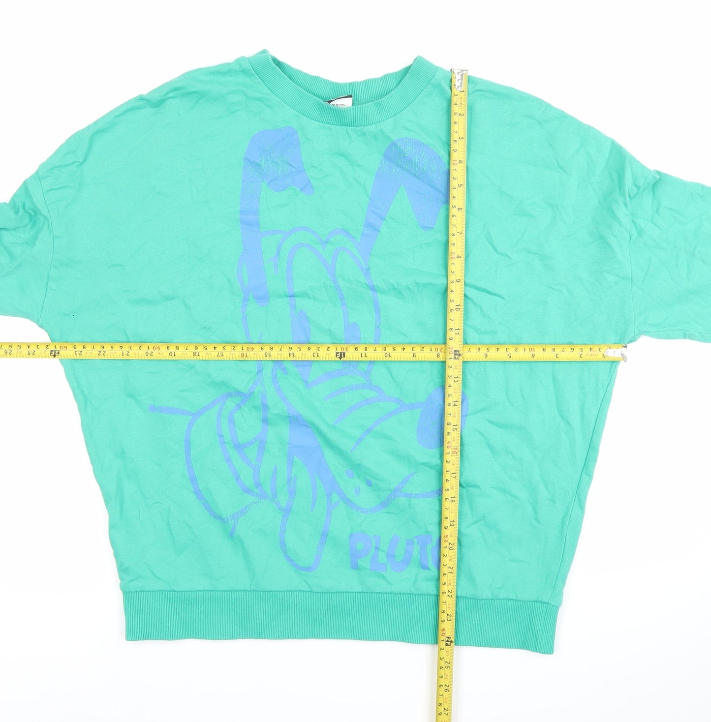 George Disney Pluto Green Women's Sweatshirt Size 12 Pullover