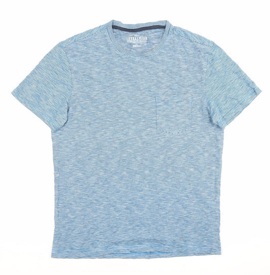Next Men’s Blue Striped Cotton Crew Neck T-Shirt Size S