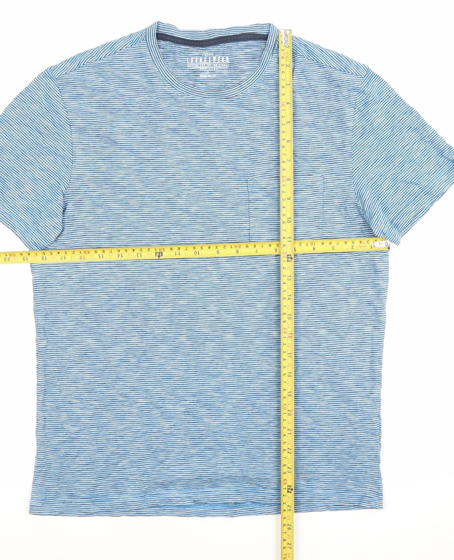 Next Men’s Blue Striped Cotton Crew Neck T-Shirt Size S