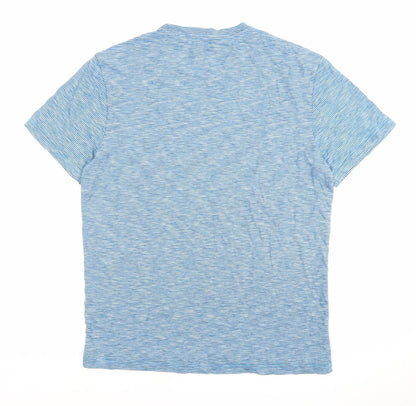 Next Men’s Blue Striped Cotton Crew Neck T-Shirt Size S