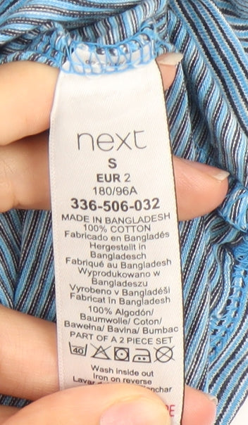 Next Men’s Blue Striped Cotton Crew Neck T-Shirt Size S