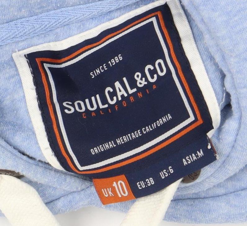 SoulCal&Co Womens Blue Pullover Hoodie Size 10 Regular Fit Logo Casual