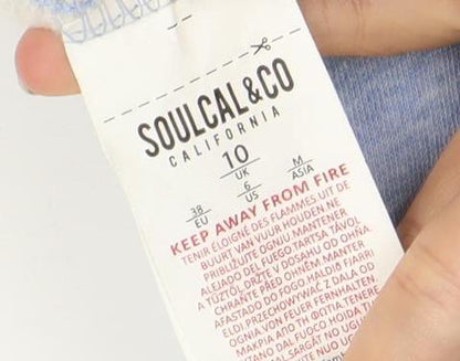 SoulCal&Co Womens Blue Pullover Hoodie Size 10 Regular Fit Logo Casual