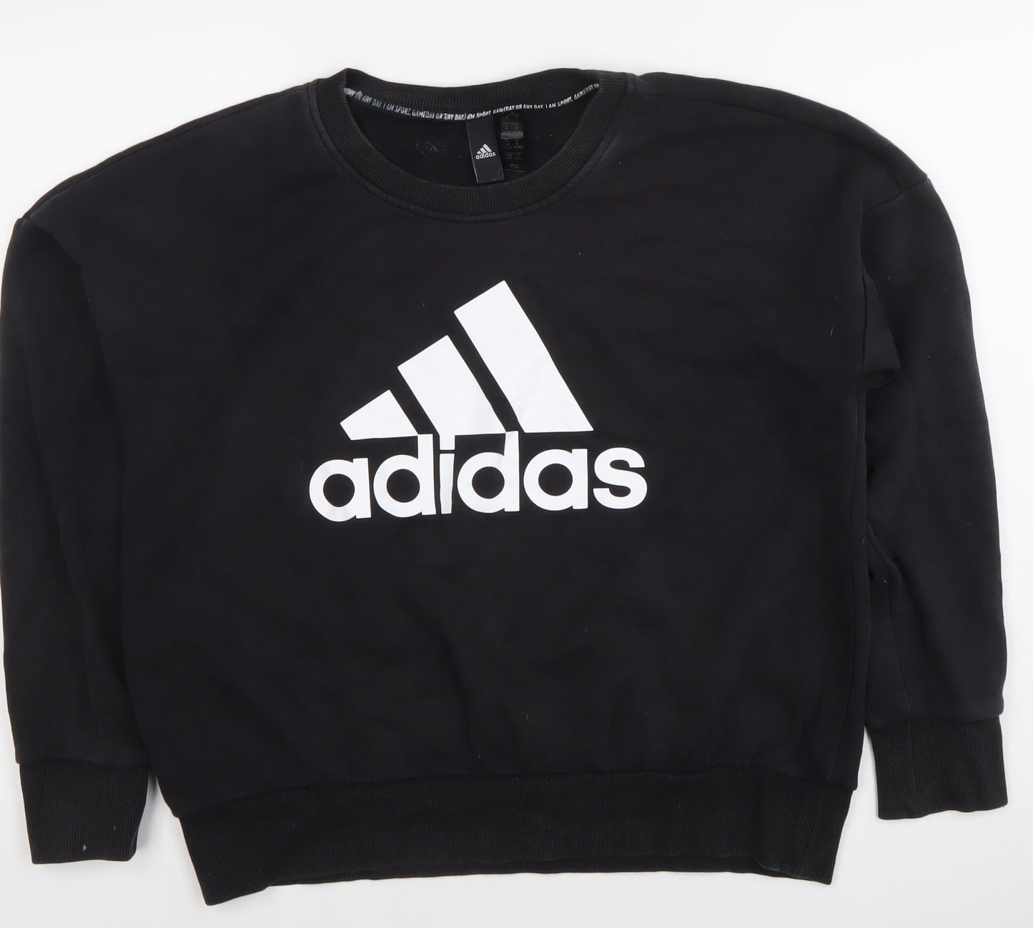 Adidas Womens Black M Pullover Sweatshirt Logo Sportswear