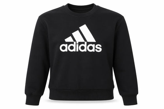 Front view of Adidas women’s black m pullover sweatshirt logo sportswear