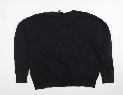 Adidas Womens Black M Pullover Sweatshirt Logo Sportswear