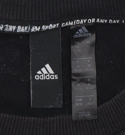 Adidas Womens Black M Pullover Sweatshirt Logo Sportswear