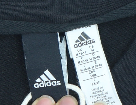 Adidas Womens Black Pullover Sweatshirt Size 12 Logo Sports Top