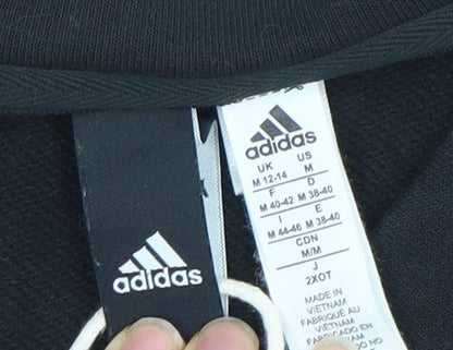 Adidas Womens Black Pullover Sweatshirt Size 12 Logo Sports Top