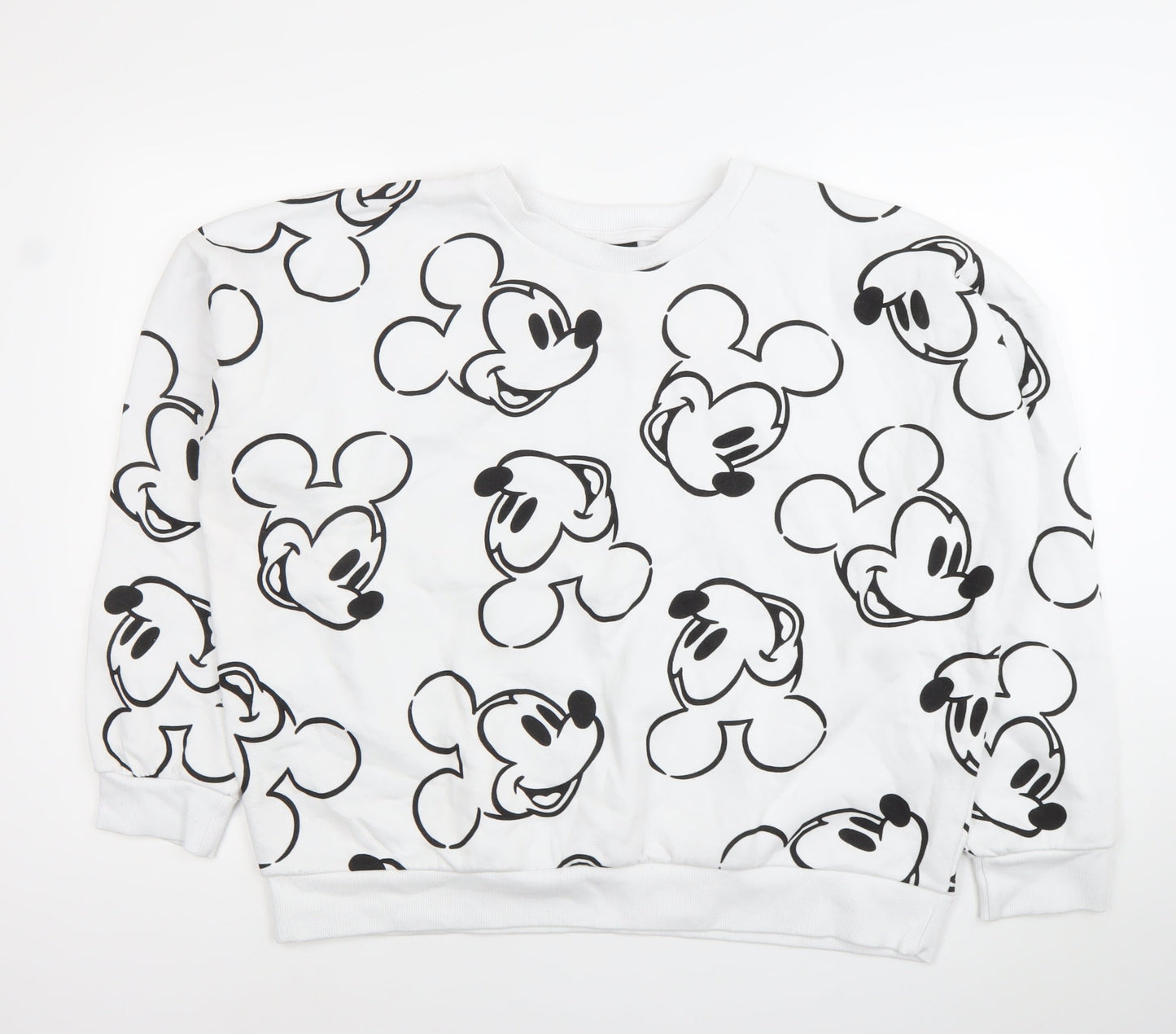 Unisex Adults UK Size L Disney White Pullover Sweatshirt