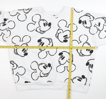 Unisex Adults UK Size L Disney White Pullover Sweatshirt