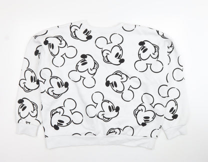Unisex Adults UK Size L Disney White Pullover Sweatshirt