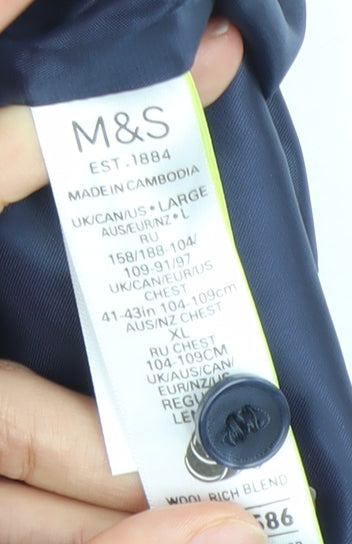 Mens UK Size 42 Marks and Spencer Regular Blue Suit Waistcoat