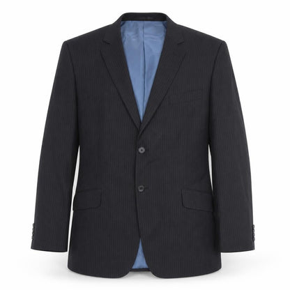 F&F Men's Black Pinstripe 46 Blazer Jacket Formal Wedding