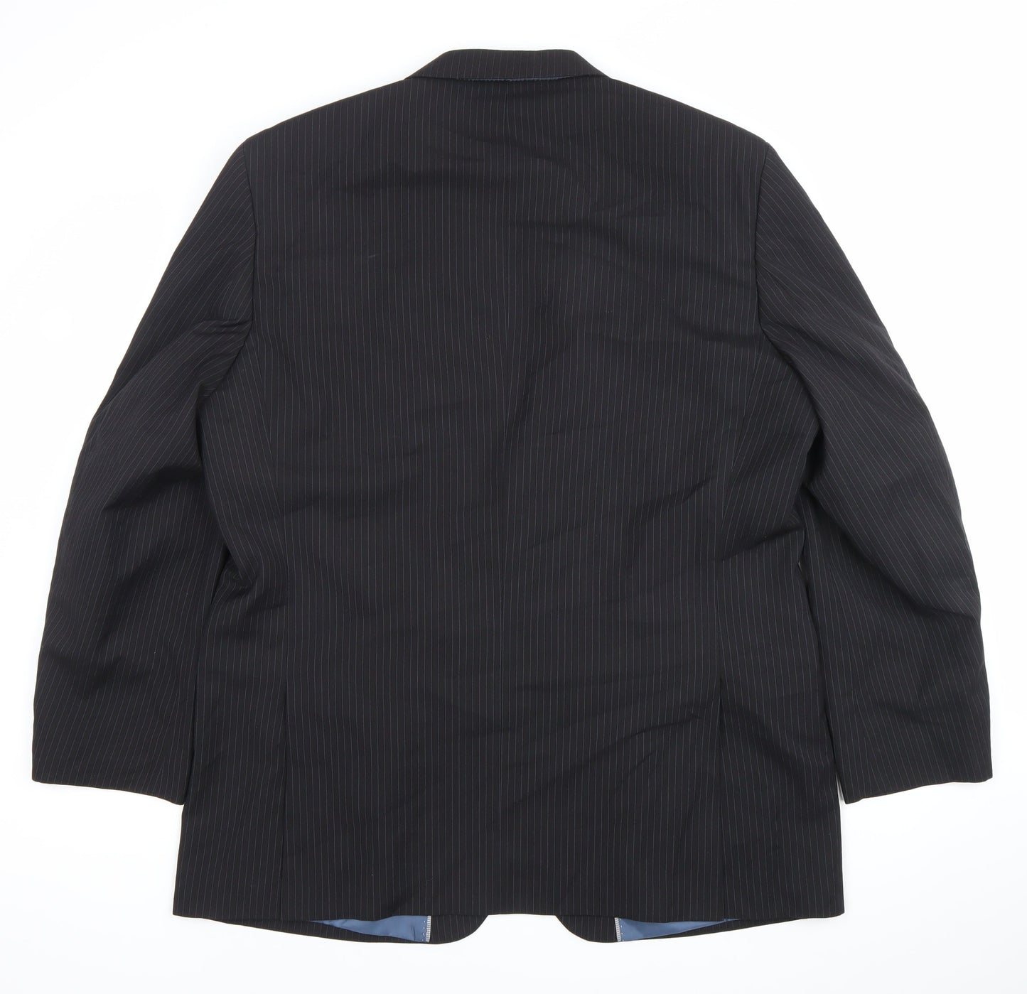 F&F Men's Black Pinstripe 46 Blazer Jacket Formal Wedding