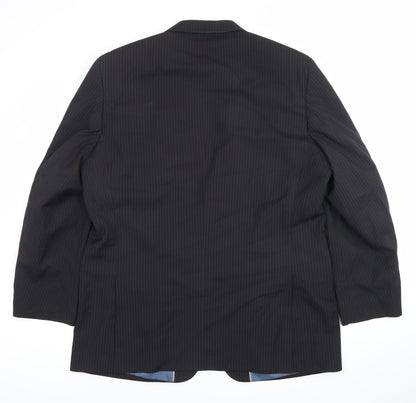 F&F Men's Black Pinstripe 46 Blazer Jacket Formal Wedding