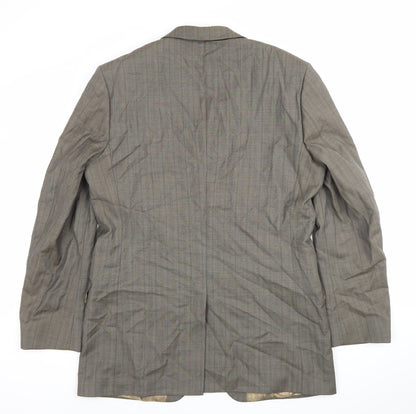 Jeff Banks Men’s Brown Checked Wool Blazer Jacket Size 42 Regular