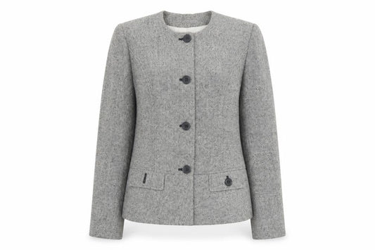 Happit Womens Grey Size 12 Single-Breasted Blazer Jacket