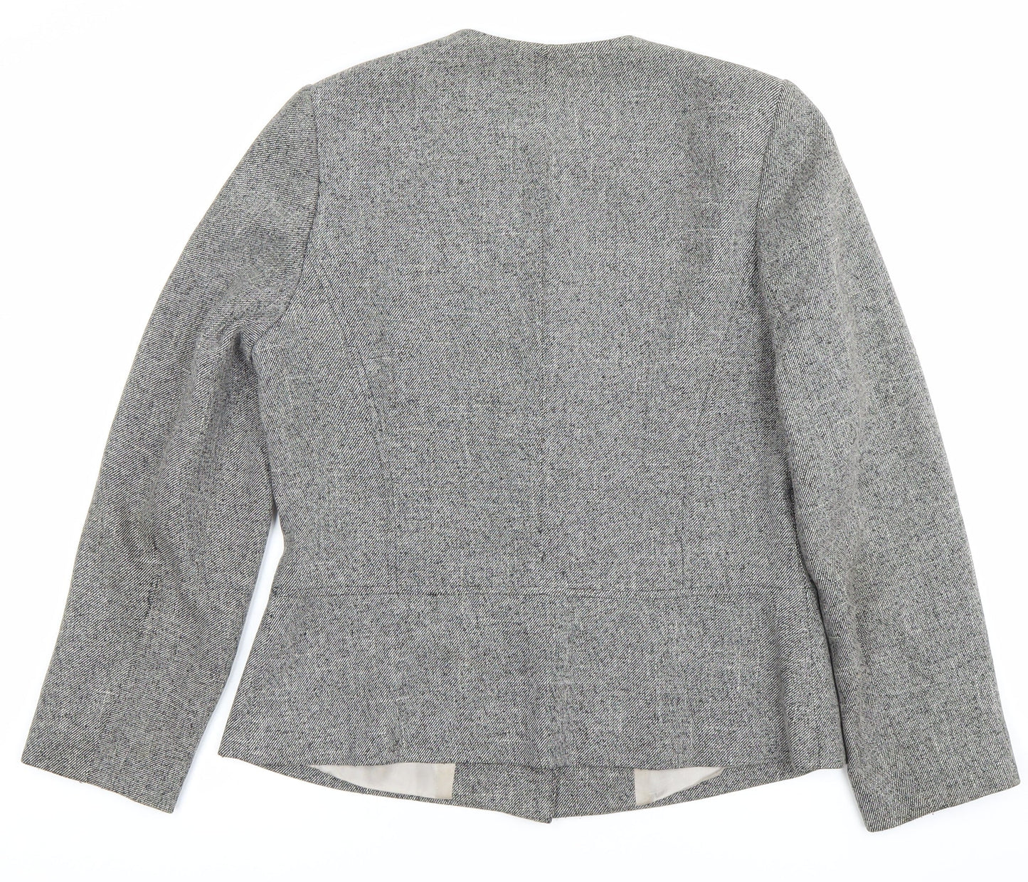 Happit Womens Grey Size 12 Single-Breasted Blazer Jacket