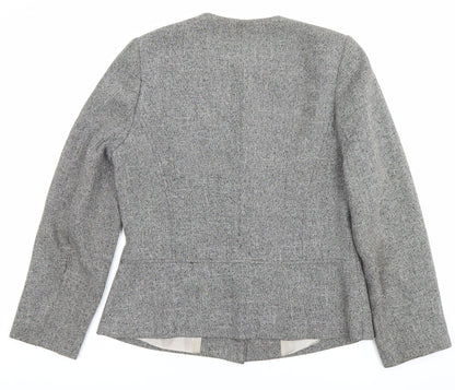 Happit Womens Grey Size 12 Single-Breasted Blazer Jacket