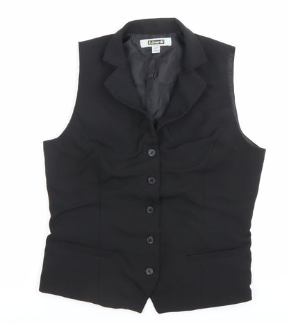 Edwards Womens Black Waistcoat S Regular Fit 5-Button Workwear Vest