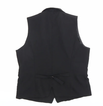 Edwards Womens Black Waistcoat S Regular Fit 5-Button Workwear Vest