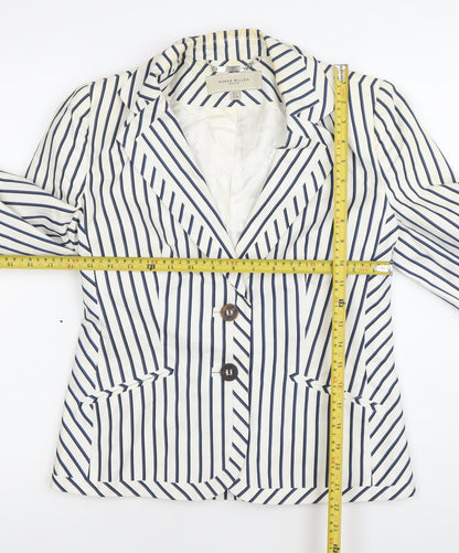 Karen Millen Women’s White Striped Blazer UK 12 Tailored Jacket