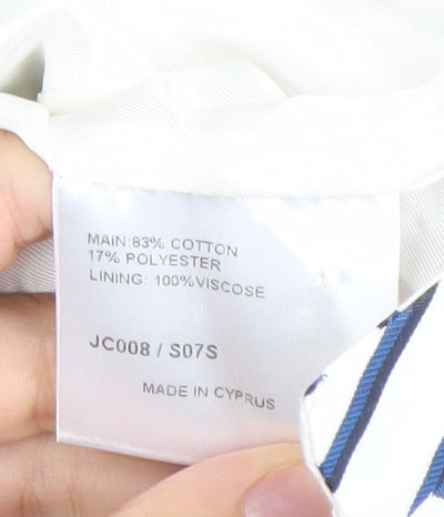 Karen Millen Women’s White Striped Blazer UK 12 Tailored Jacket