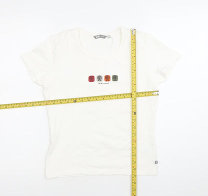 Mexx Womens White XL Scoop Neck Short Sleeve Stretch T-Shirt