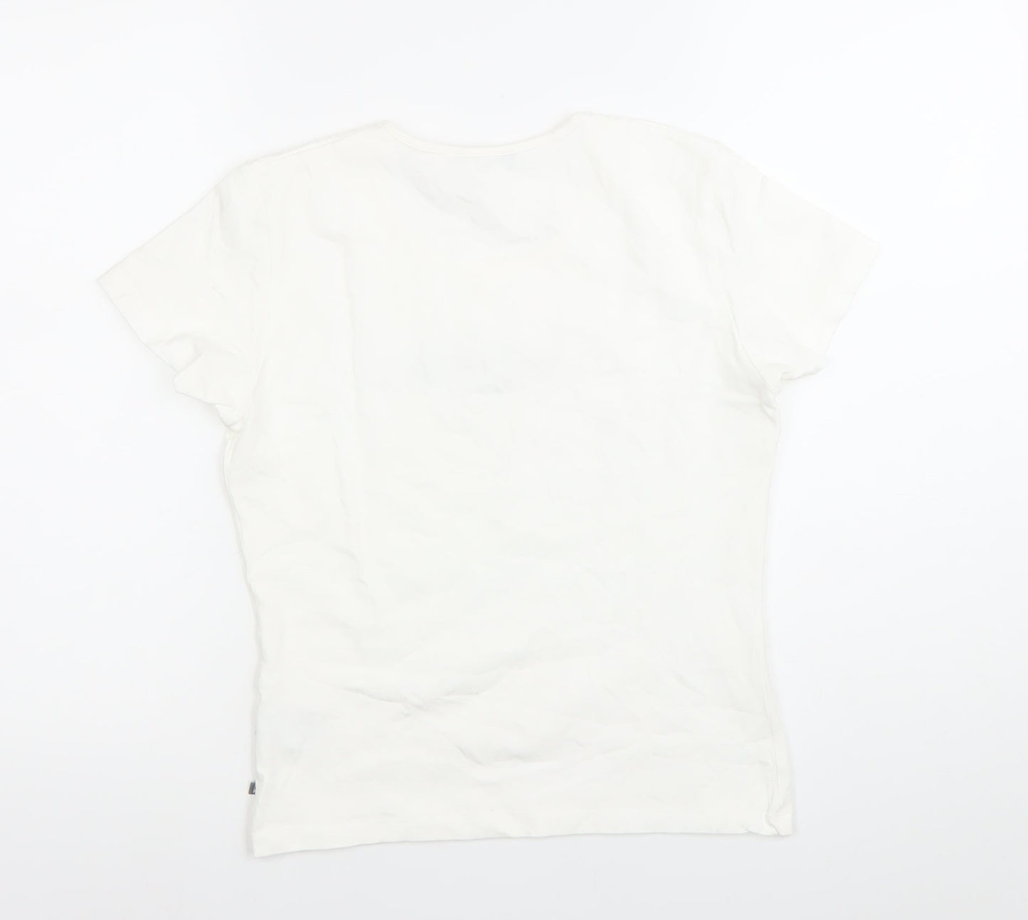 Mexx Womens White XL Scoop Neck Short Sleeve Stretch T-Shirt