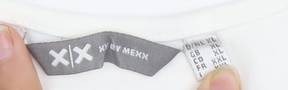 Mexx Womens White XL Scoop Neck Short Sleeve Stretch T-Shirt