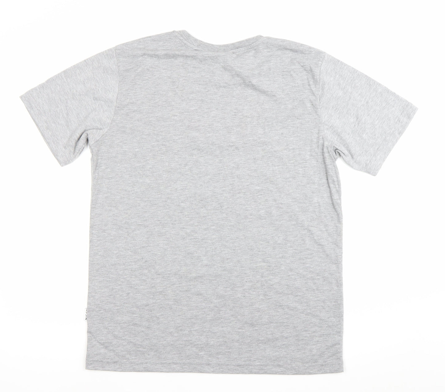Nicce Mens Grey Embroidered Logo T-Shirt Size M Crew Neck