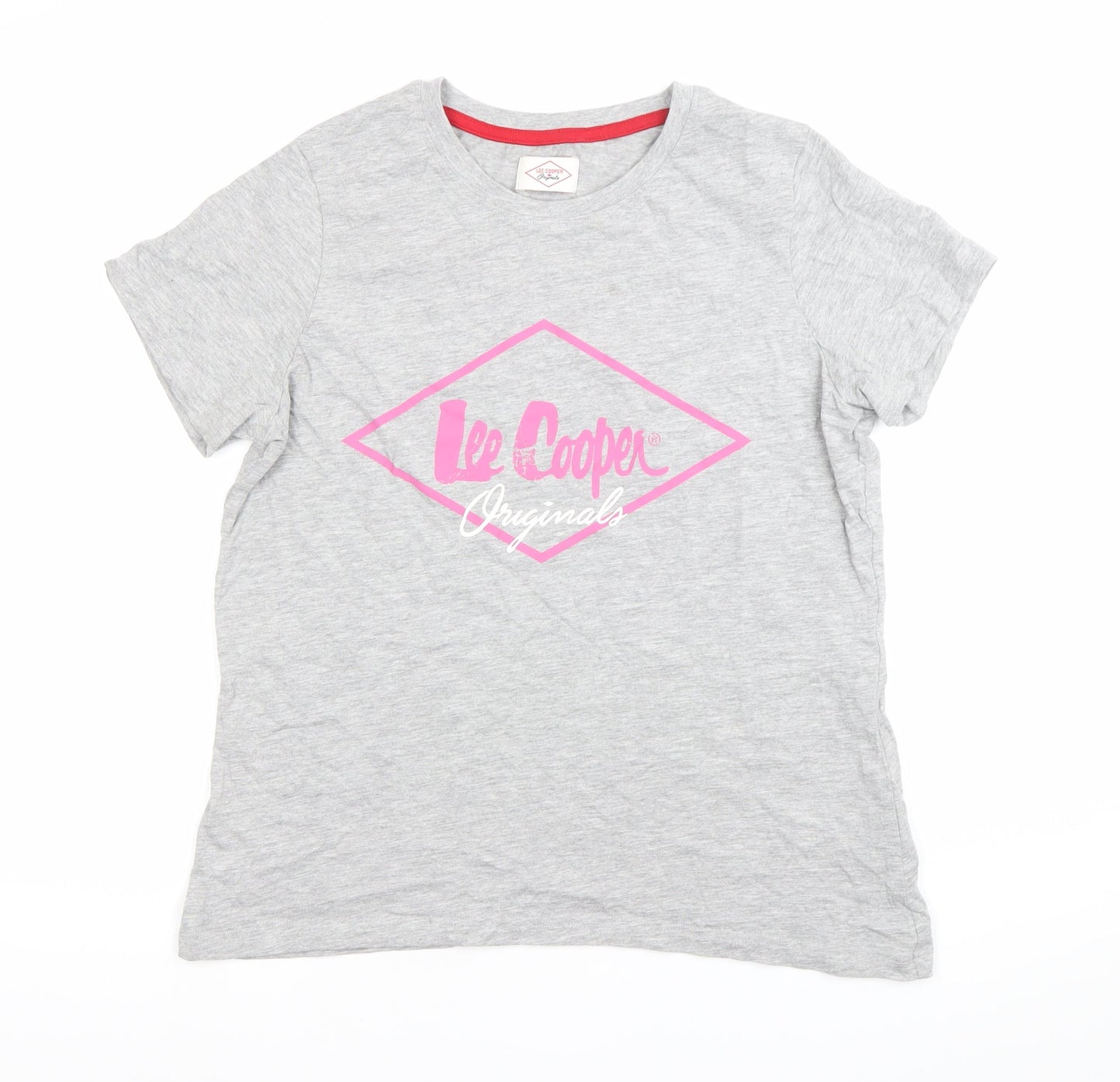 Womens UK Size 12 Lee Cooper Grey Basic T-Shirt