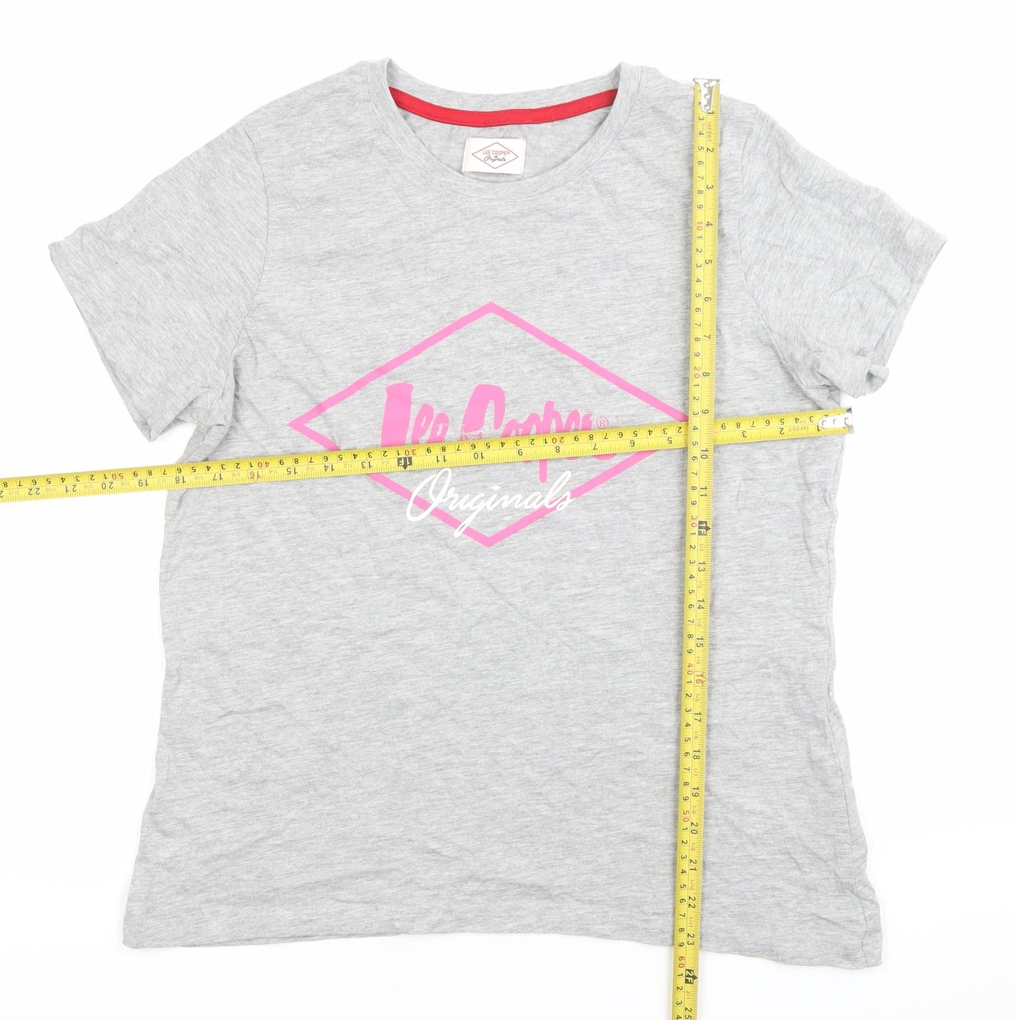 Womens UK Size 12 Lee Cooper Grey Basic T-Shirt