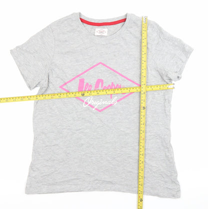 Womens UK Size 12 Lee Cooper Grey Basic T-Shirt
