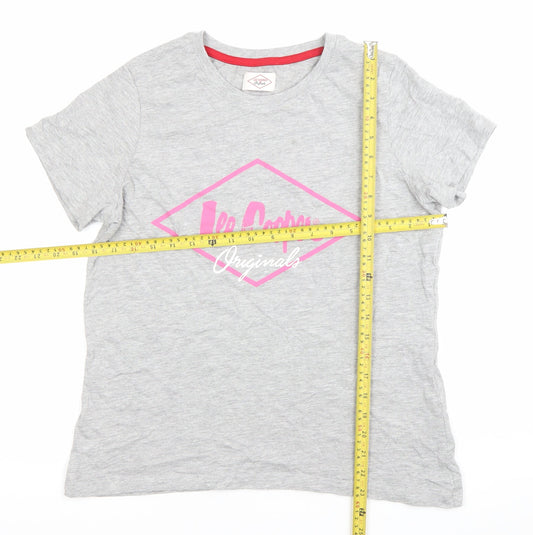 Womens UK Size 12 Lee Cooper Grey Basic T-Shirt