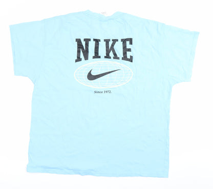 Nike Men’s Blue XL Graphic Logo Sports T-Shirt Cotton Crew Neck